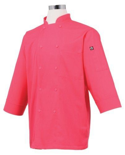 Chef works jlcl-ber-l basic 3/4 sleeve chef coat, berry, large for sale