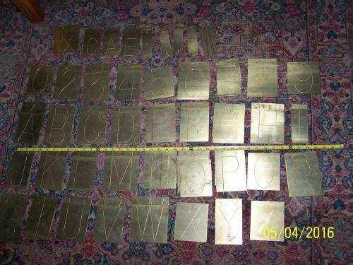 73 Very Large 4 1/2&#034; Brass Engraving Plate Fonts, Complete, New Hermes