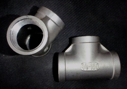 Stainless steel tee 3/4&#034; npt pipe fitting# ss 3/4x150 for sale