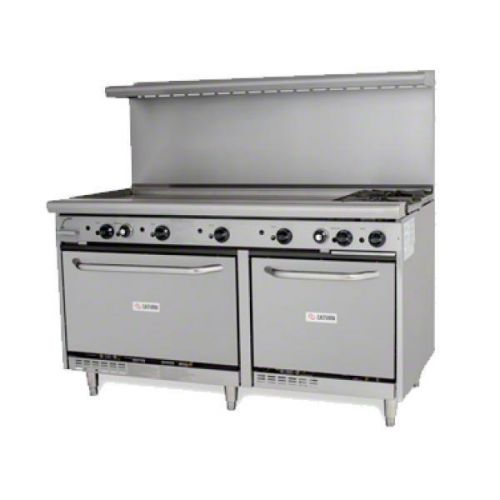 Saturn equipment 60&#034; heavy-duty range w/ dual oven and griddle (shdr-60-2-48g) for sale