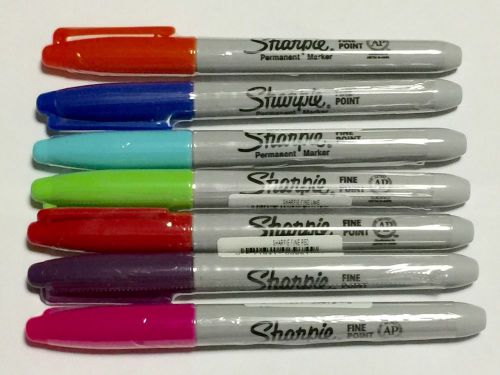 Sharpie 7 pcs Assorted Colors, Fine Point, Permanent Markers Pen New