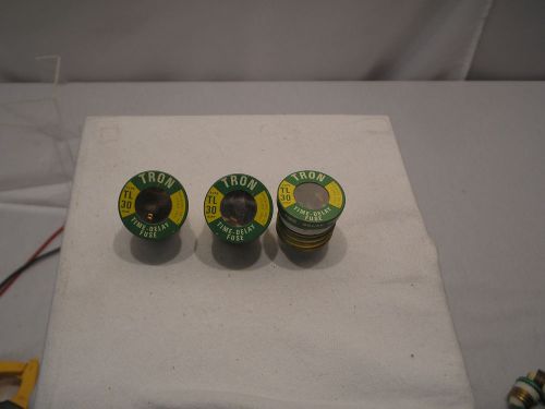 Tron tl-30 amp screw in edison base time delay fuses lot of 3 for sale
