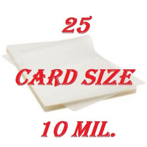 10 Mil MILITARY CARD 25 PK Laminating Laminator Pouch Sheets 2-5/8 x 3-7/8