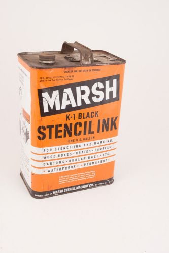 Marsh stencil machine ink k-1 vintage gallon can full no upc free usa shipping for sale