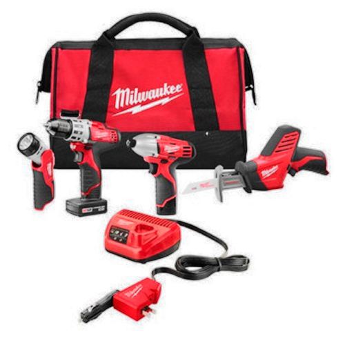 Milwaukee 2494-24 m12 12v cordless lithium-ion 4-tool combo kit for sale