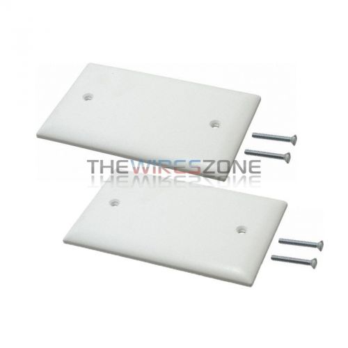 Single Gang Plastic White Electric Box Blank Face Wall Plate Cover (2/pk) 1-Gang