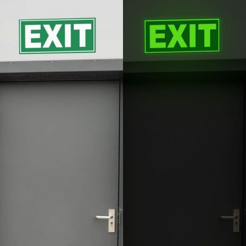Glow in the Dark Exit Sign Photoluminiscent Glow Sign