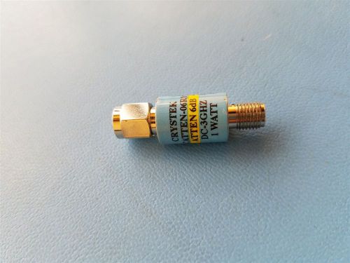 CRYSTEK SMA ATTENUATOR DC-3GHZ 6dB 1WATT