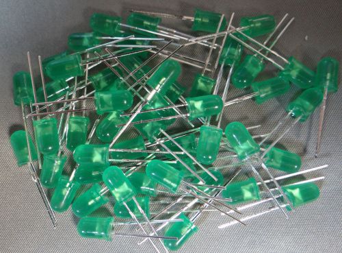 LED Lamps -  Emitted Colour : GREEN  Size (mm) : 5mm Generic - Quantity of 50