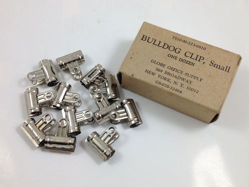 One Dozen Bulldog Clips ~ Size Small ~ Globe Office Supply New York, NY