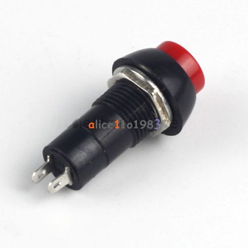 5PCS12mm 250V 3A Red Push Button Switch PBS-11B No Self-Lock ON/OFF Lock