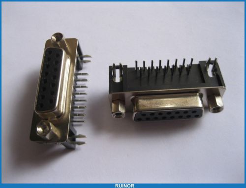 Lot of 210 D-Sub Connector 15 Pins Female Right Angle 5504F1 Series, New, Taiwan