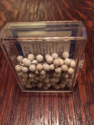 1/8 Inch Map Tacks White Approximately 80-100 Moore Push/pin Company Made In USA