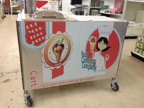 Mcdonald paper custom 49&#034; rolling food kiosk catering cart for sale