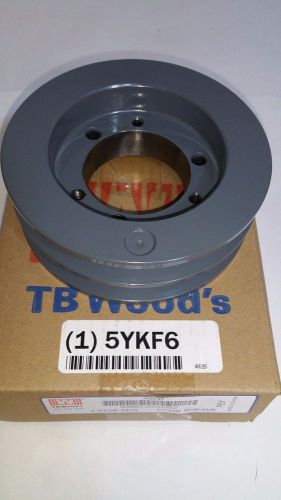 Tb woods 5ykf6 v-belt pulley, detachable, 2groove, 5.15&#034;od for sale