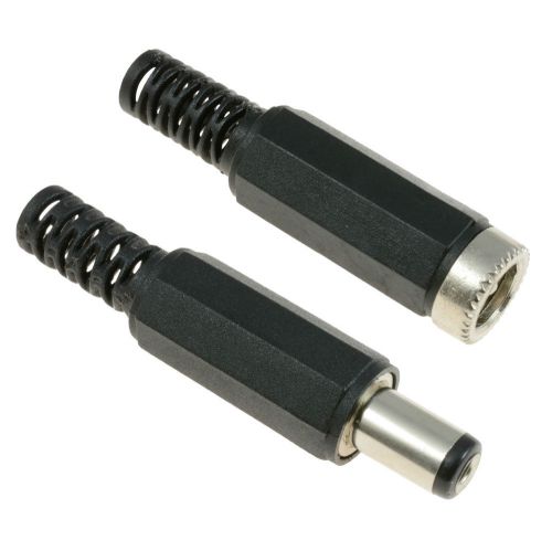 5x 2.5mm x 5.5mm Male + Female Pair DC Power Plug Socket Jack Connector