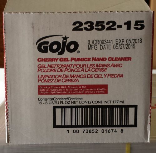 Case GOJO 2352-15 Cherry Gel Pumice Hand Soap, 15 - 6oz bottles