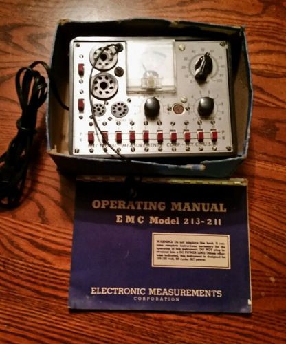 EMC model 211 Tube tester, with manual 1960s vintage
