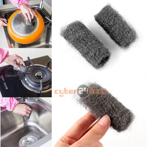 12pcs steel wool pads kitchen wire cleaning ball stainless steel pan cleaner for sale