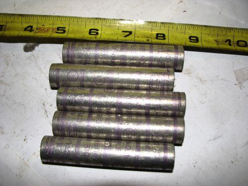 5 ILSCO CTL-4/0 Copper Long Barrrel Compression Sleeves Purple FREE SHIPPING