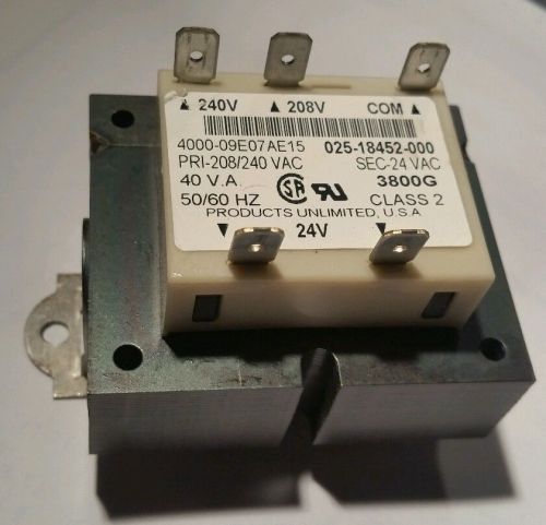 4000-09e07ae15 products unlimited u.s.a 208 240v transformer 24v 50/60hz for sale