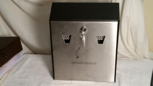 Commercial Steel Smokers Station Wall Mount w/ Black Wall Mount  w/keyed Lock