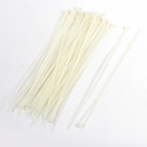 50 Pcs 200mm x 5mm Nylon Electrical Cable Tie Wrapper Off White