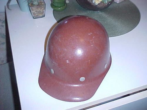 Vintage fibre-metal fiber glass hard hat burnt orange for sale