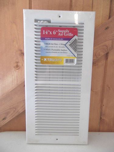 White Air Vent Register Grille ~ 14&#034; x 6&#034; ~ Truaire  C123M ~ New ~ Free Shipping