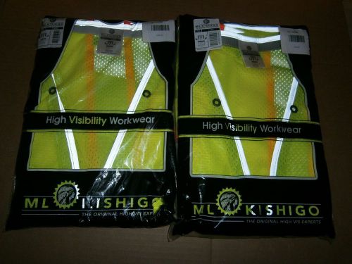 2 ML KISHIGO 1550-2X High Visibility Vest, Class 3, 2XL, Lime