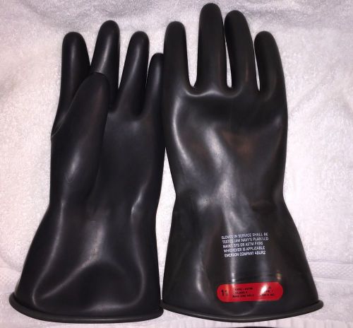 Emerson Class 0 Type 1 Rubber Insulating Gloves 1000V Gauntlet Cuff 11
