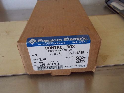 Franklin electric submersible motor qd control box  p/n 2801084915 1hp .75 kw for sale