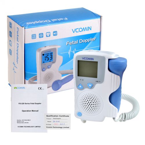 FDA Portable Prenatal Fetal Doppler 2 MHz Probe,Baby Heart Monitor,Backlight LCD