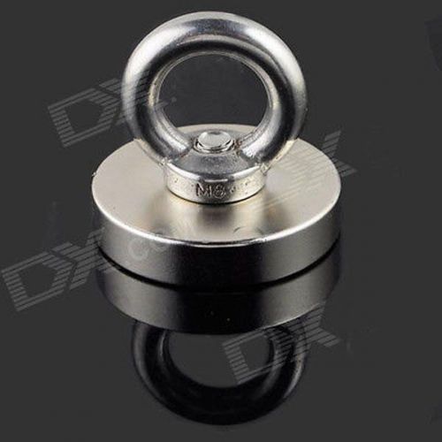 Strong Disc Rare Earth Permanent NdFeB Magnet D50x10mm-Hole10mm+eyebolt ring New