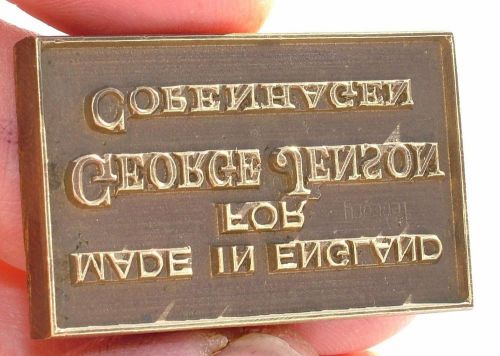RARE GEORGE JENSON LABEL STAMP GOLD GILDING EMBOSSING FINISHING STAMPING TOOL