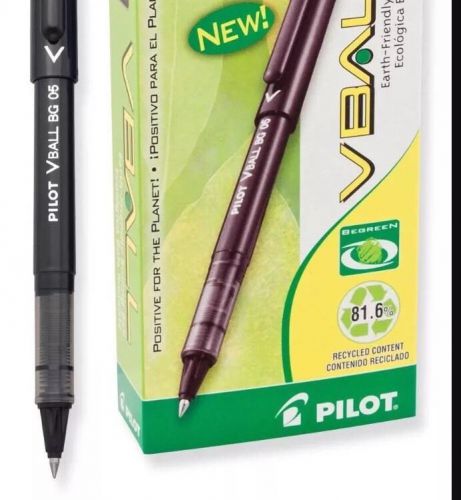 PILOT VBALL Liquid Ink Rollerball Pen, Extra Fine Point, Black, BOX OF 6 NEW
