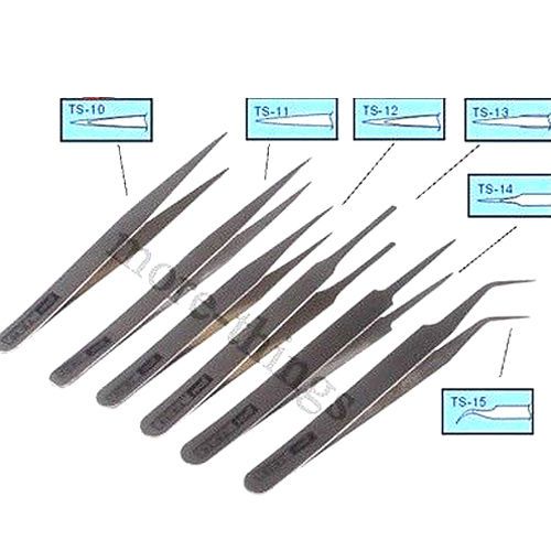 6x industrial anti-static tweezer maintenance steel stainless tool kit ts10-15 for sale