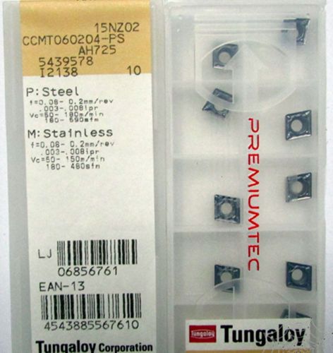 10PCS/Box NEW Tungaloy CNC blade CCMT060204-PS AH725