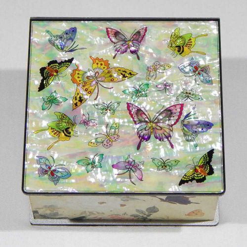 Korean Mother of Pearl Memo Cube with Butterfly