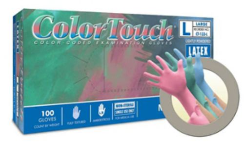 Microflex colortouch powdered gloves peppermintscent-10 boxes of 100 gloves each for sale