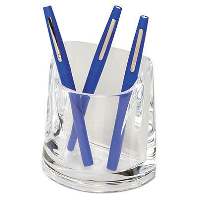 Stratus Acrylic Pen Cup, 4 1/2 x 2 3/4 x 4 1/4, Clear, Sold as 1 Each