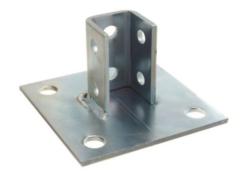 Morris Products 17454 Post Base Single Channel, 4 Hole, Square, 3-1/2&#034; Channel