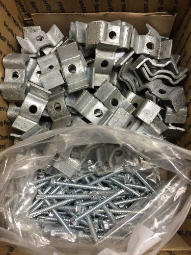 Grating hold down clips hot dipped galvanized 1-3/16&#034; bar, self drilling screws for sale