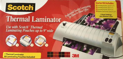Scotch Thermal Laminator 2 Roller System TL901 Heat Seal Pouches 80 Asst Sizes