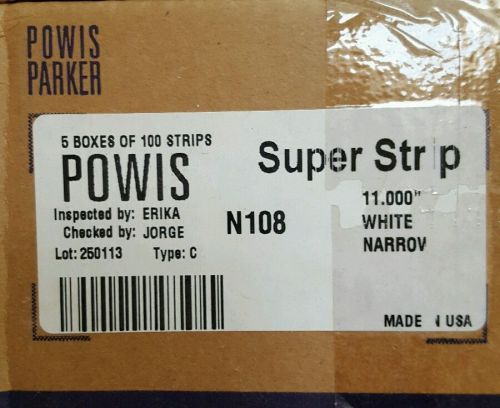 1000 qty powis parker fastback super strip narrow white 11 inch  sealed boxes