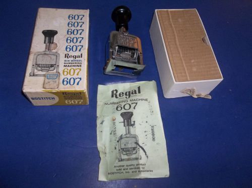Bostitch Regal 607 6 Wheel Numbering Machine W/Instructions NOS home commercial