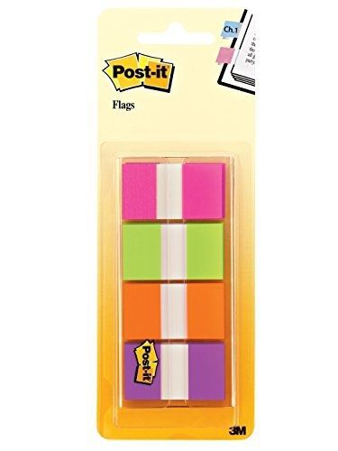 Post-it flags with on-the-go dispenser, assorted bright colors, 1-inch wide, for sale