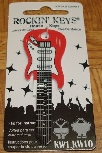 New rockin&#039; kwikset kw1 kw10 kw11  cherry red fender guitar key blank #3664 red for sale