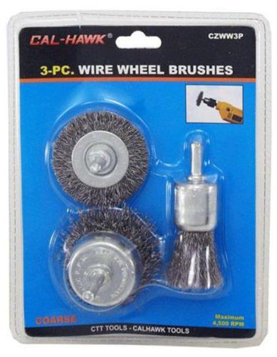 3 PC Wire Wheel Brushes 1&#034; &amp; 2&#034; Cup Brush, and 2&#034; Wheel Brush