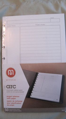 ARC by Staples Customizable Notebook System Project Planner Refill Pages 50 pgs
